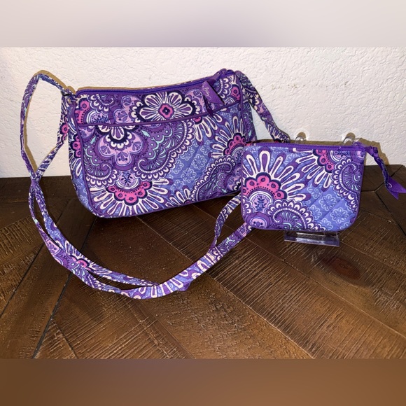 Vera Bradley Handbags - Vera Bradley Purple and Pink Crossbody Bag Set